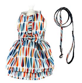 Chic Raindrop Harness Dress with Matching Leash - S