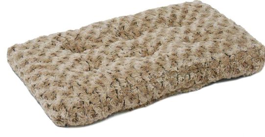Dog Plush Bed Comfortable Crate Bed Washable Bed Kennel Pad Fit for Pet Cage (Color: Brown, size: l)