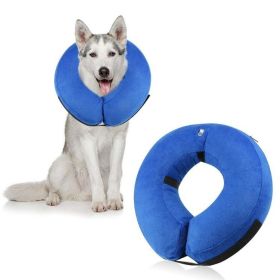 Soft Dog Cone Collar for After Surgery - Inflatable Dog Neck Donut Collar - Elizabethan Collar for Dogs Recovery (colour: CQLQ03 Black and White, size: l)