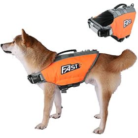 Dog Life Jacket; Reflective Dog Safety Vest Adjustable Pet Life Preserver with Strong Buoyancy and Durable Rescue Handle for Swimming; Surfing; Boatin (size: m)