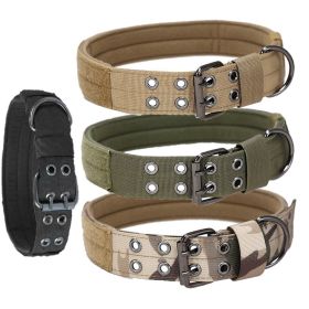 Super strong large dog collar with D-Ring & Buckle Collars Medium sized dog Golden haired horse dog Fierce dog collar (colour: black, size: m)