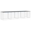 Chicken Cage with Roof Anthracite 158.7"x38.6"x35.4" Galvanized Steel