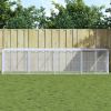 Chicken Cage with Roof Light Gray 158.7"x38.6"x35.4" Galvanized Steel