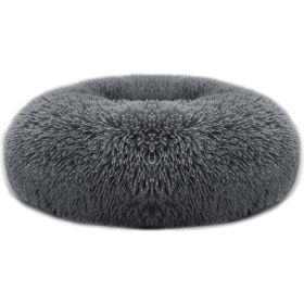 Pet Dog Bed Soft Warm Fleece Puppy Cat Bed Dog Cozy Nest Sofa Bed Cushion L Size (Color: Dark Gray, size: l)