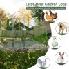 Large Metal Chicken Coop, Walk-in Chicken Run,Galvanized Wire Poultry Chicken Hen Pen Cage