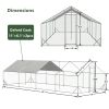 Large Metal Chicken Coop, Walk-in Chicken Run,Galvanized Wire Poultry Chicken Hen Pen Cage