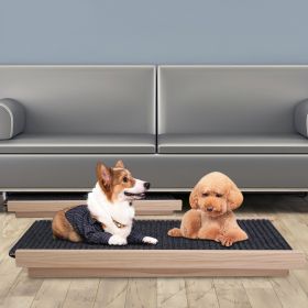 Foldable Wooden Dog Ramp for High Beds Non Slip Heights Adjustable Pet Cat Ramp for Couch Car SUV (size: s)
